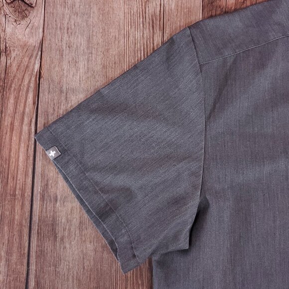 Figs Mens Size Large Leon Two Pocket Scrub Top Gray V-Neck Shirt FM1500 PO 1659 - Picture 4 of 12